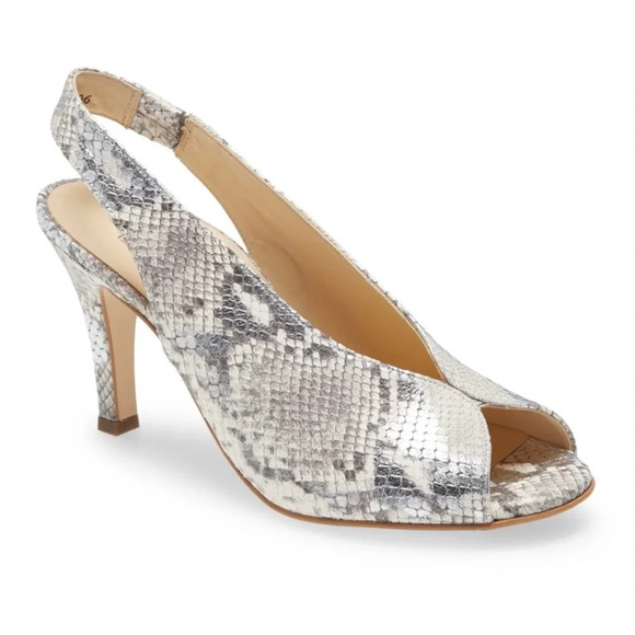 Paul Green Avanti Peep Toe Slingback | Silver Pebble | NIB | 9.5 - Picture 1 of 8